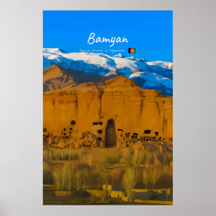Poster Bamyan, Afghanistan - Vallée de la falaise du Boud