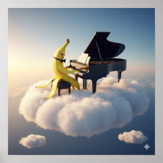 Poster Banana Peel jouer Piano