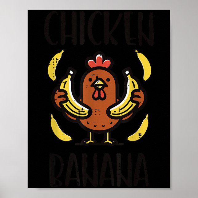 Poster Banane de poulet mignonne Chanson Danse Fruit Enfa (Devant)
