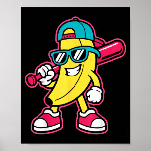 Poster Banane Dessin Animé Drôle Enfants Jeunes Garçons F
