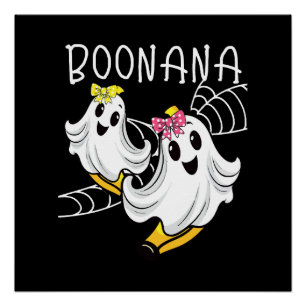 Poster Banane fantôme mignon Boonana Halloween