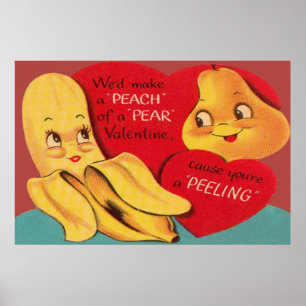 Poster Banane Poire Drôle Étrange Pelure Attrayante Saint