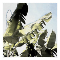 Banane tropicale Feuilles Pastel Illustration coul