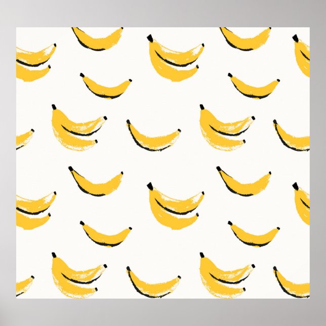 Poster Bananes dessinées à la main, motif sans couture él (Devant)