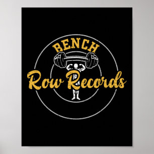 Poster Banc de musculation Records de rangée Citations de