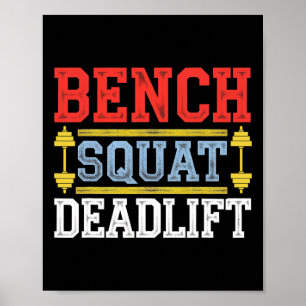 Poster Banc Squat Deadlift Barbell Bodybuilding 1