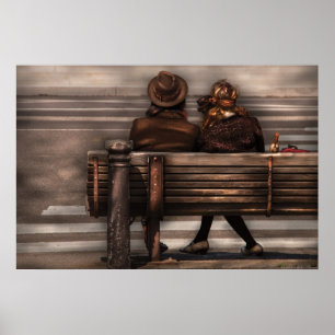 Poster Banc - Un couple hors du temps