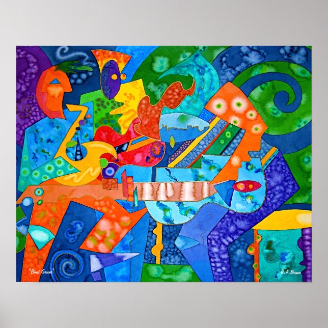Poster "Band Groove" Peinture originale de R.A.Brown© (Devant)