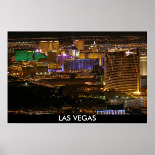 Poster Bande aérienne de Las Vegas la nuit - haute