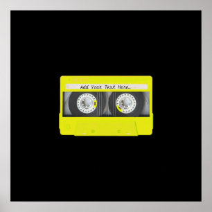 Poster Bande de cassette personnalisable en néon jaune