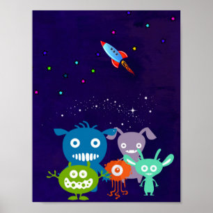Poster Bande De Créatures Mignonnes