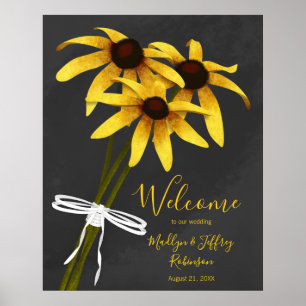 Poster bande de fleur sauvage Black Eyed Susan mariage