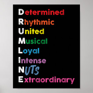 Poster Bande de Marquage Drum Corps Drumline Arc-en-ciel