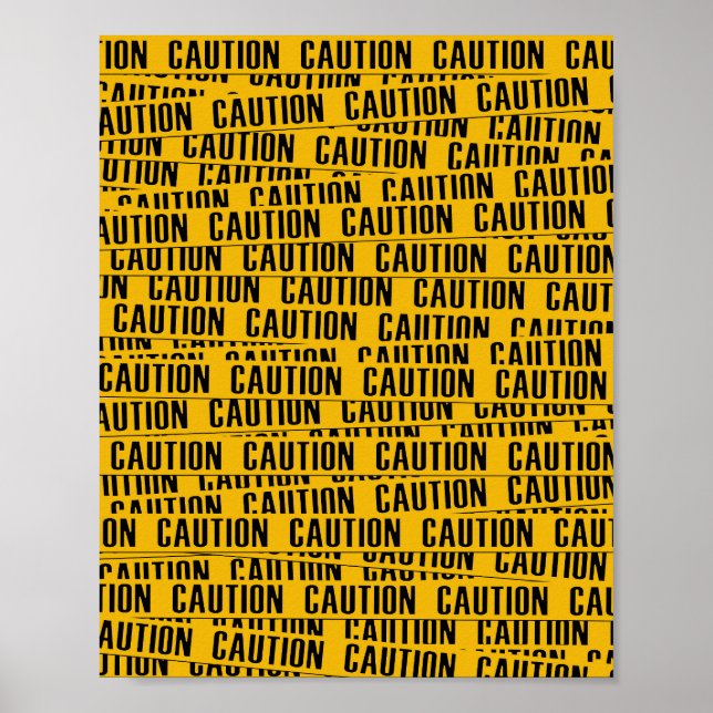 Poster Bande de prudence jaune (Devant)