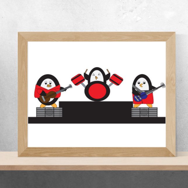 Poster Bande de roches et de rouleaux de Penguin (Créateur téléchargé)