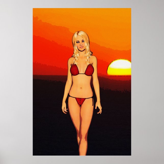 Poster Bande dessinée Bikini Babe (Devant)