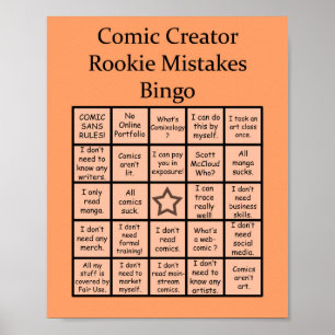 Poster Bande dessinée Créateur Erreurs de recrue Bingo Po