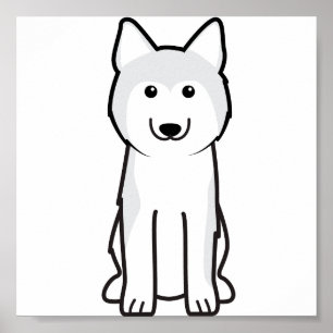Poster Bande dessinée de chien de chien de traîneau
