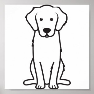 Poster Bande dessinée de chien de golden retriever
