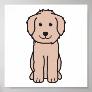 Poster Bande dessinée de chien de Goldendoodle