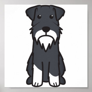 Poster Bande dessinée de chien de Schnauzer miniature