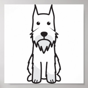 Poster Bande dessinée de chien de Schnauzer standard