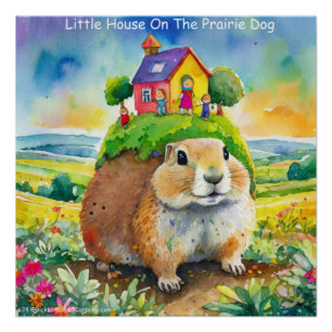 Poster Bande dessinée de la vie de chien de prairie de Ri