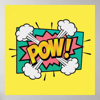 Poster Bande dessinée de pow bulle de discours