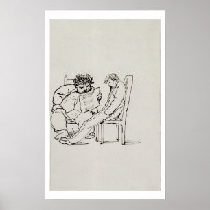 Poster Bande dessinée de William Morris (1834-96) lisant