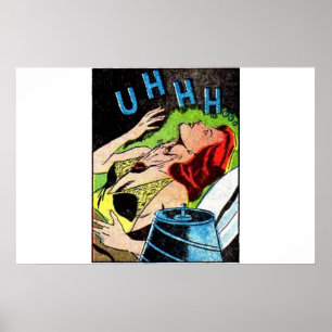 Poster Bande dessinée d'horreur d'âge d'or   bande dessin