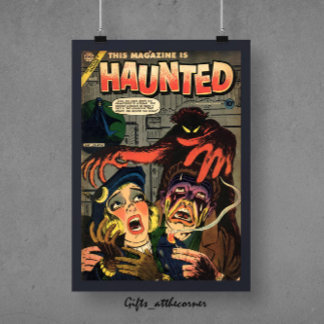 Poster Bande dessinée d'horreur hantée
