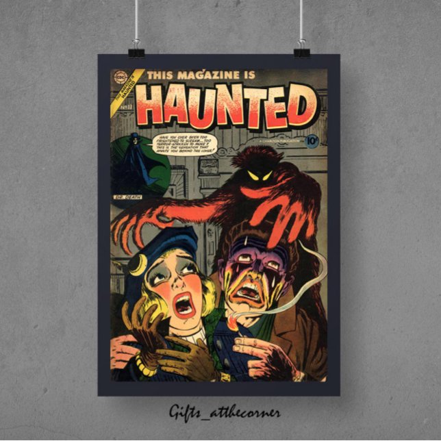 Poster Bande dessinée d'horreur hantée (Créateur téléchargé)