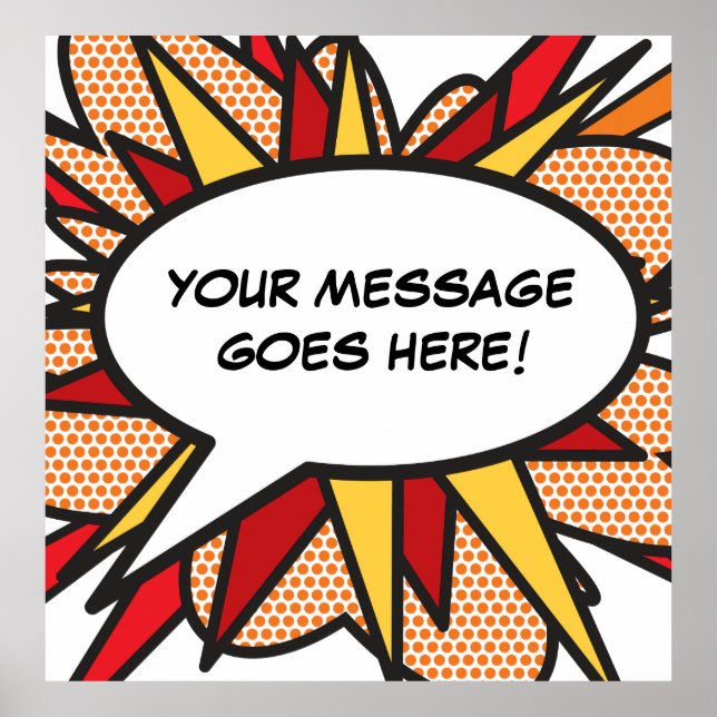Poster Bande dessinée personnalisée - Art Pop - Bulle de  (Devant)