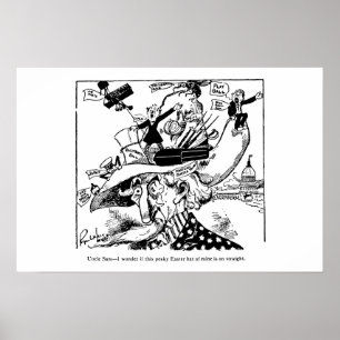 Poster Bande dessinée politique 1911 de casquette de