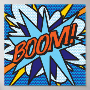 Poster Bande dessinée Pop Art BOOM
