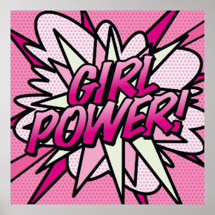 Poster Bande dessinée Pop Art GIRL POWER