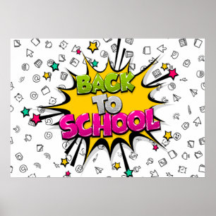 Poster Bande dessinée Pop Art pour la rentrée scolaire