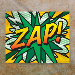 Poster Bande dessinée Pop Art ZAP Super-héros