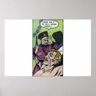 Poster Bande dessinée vintage d'horreur   60s Bande dessi