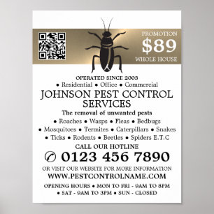 Poster Bande d'or - Cockroach noir - Lutte antiparasitair