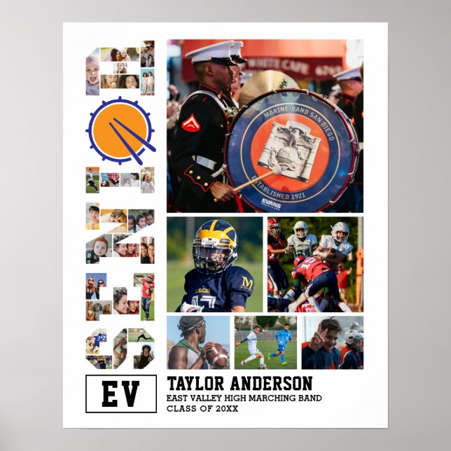 Poster Bande Marching Graduation supérieure - Collage pho (Devant)
