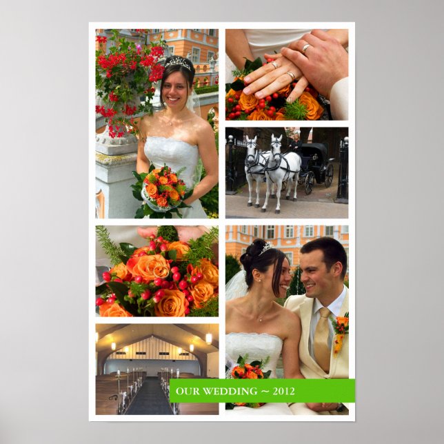 Poster Bande verte 6 photo collage photos souvenirs garde (Devant)