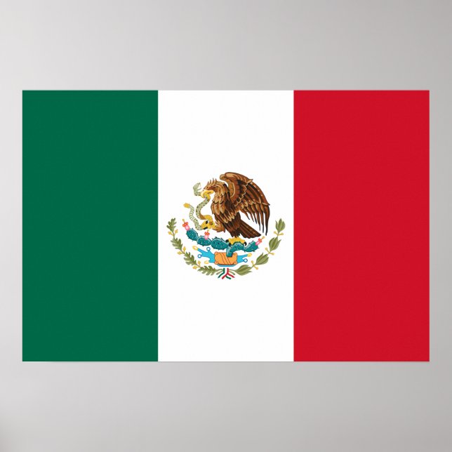 Poster Bandera de Mexico Drapeau national Mexicanos (Devant)