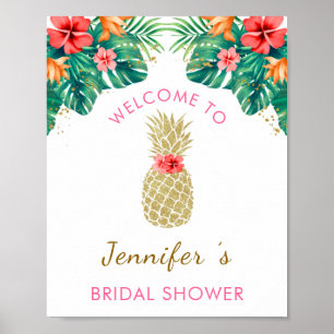 Poster Banderole de Bienvenue Mariage Rose Paillettes Ana