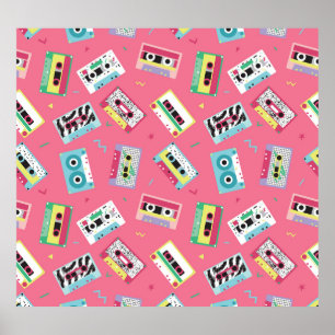 Poster Bandes audio rétro : Style des années 80.