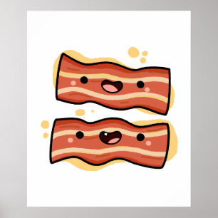 Poster Bandes Bacon Cute Kawaii