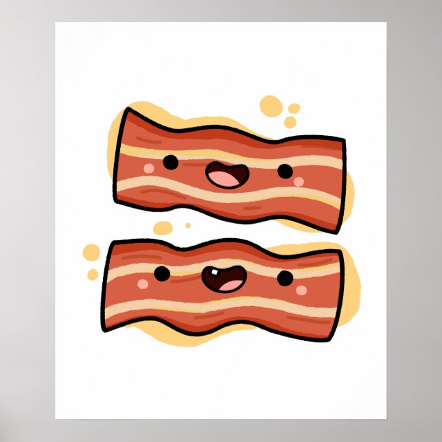 Poster Bandes Bacon Cute Kawaii (Devant)