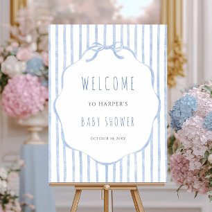 Poster Bandes bleues avec un garçon de bienvenue à la bab