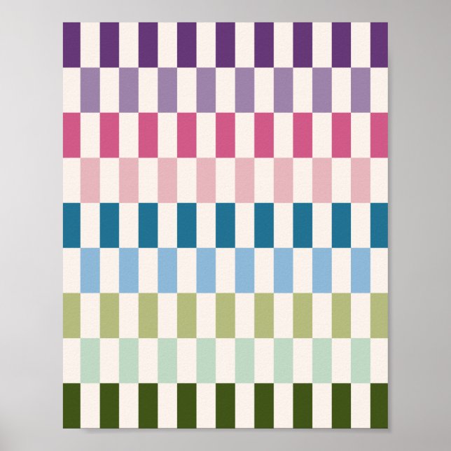 Poster Bandes colorées rétro (Devant)