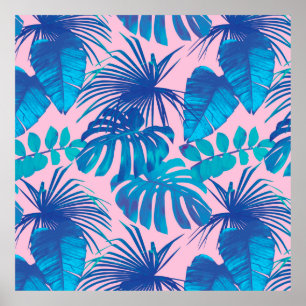 Poster Bandes de papier numérique tropicale étoiles